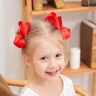 40PCS 4.5 Inch Hair Bows for Girls Grosgrain Ribbon Toddler Hair Accessories with Alligator Clips for Toddlers Baby Girls Kids Teens in Pairs - Image 6