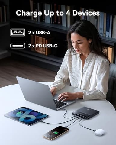 Baseus Laptop Portable Charger 100W 20000mAh, Blade Travel Power Bank Fast Charging 2 USB-C & 2 USB-A Port, Steam Deck Battery Pack for MacBook iPad iPhone 17/16/15/14/13 Samsung S24 Dell - Image 5