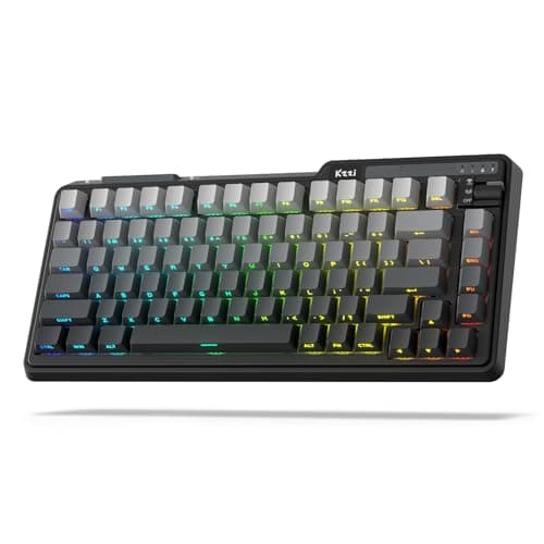 KZZI K75 Lite Wireless Mechanical Keyboard, 75% Gasket Mount RGB Gaming Keyboard w/ 3-Mode Knob BT 5.0/2.4G/USB-C Wired, Hot Swappable, 5-Layer Padding & Creamy Linear Switches, Compact 82 Keys - Image 1