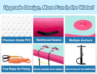 Wauffua Inflatable Floating Dock for Lakes, Thick Lake Floats for Adults, Non-Slip Air Dock Platform with Portable Carrying Bag and Ladder, Floating Platform Island for Pool Beach Ocean - Image 7