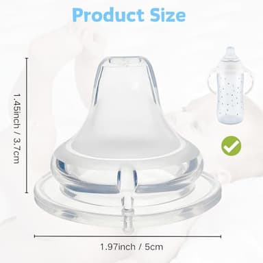 4 Pack Replacement Silicone Spout Compatible with NUK Active and Learner Cups, Clear Silicone Dishwasher Safe No Spill BPA Free Nipple Replacement Spouts - Image 2