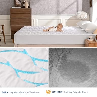 GRT Full Mattress Protector, 100% Waterproof Mattress Protector Full with Dual-Layers Protection, Noiseless Quilted Fitted Mattress Pad Cover with 8"-26" Deep Pocket - Image 3