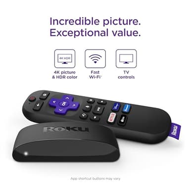Roku Express 4K+ | Roku Streaming Device 4K/HDR with Voice Remote, Free & Live TV - Image 2
