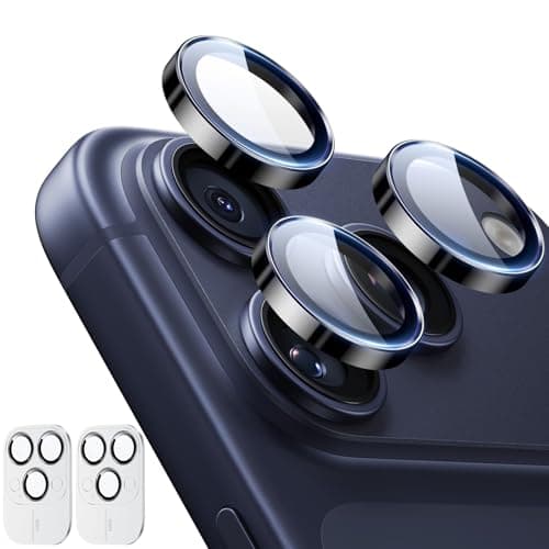 ESR 2 Pack for iPhone 17 Pro Max/17 Pro/16 Pro Max/16 Pro/15 Pro Max/15 Pro/14 Pro Max/14 Pro Camera Lens Protector, Ultra-tough HD Individual Lens Protectors, Ultra-thin Tempered Glass, Black - Image 1