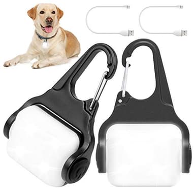 Clip-on USB-C Rechargeable Night Walking Dog Collar Light - 3 Modes, IP65 Waterproof, LED Safety Light for Running, Camping, Climbing, Bike - 2 Pack - Image 1