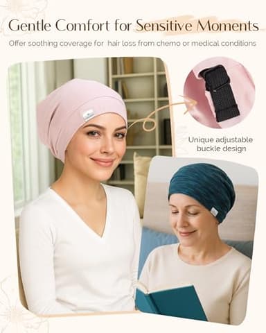 YANIBEST Silk Satin Bonnet Hair Wrap for Sleeping - Adjustable Stay on Silk Lined Slouchy Beanie Hat for Curly Hair and Braids - Image 7