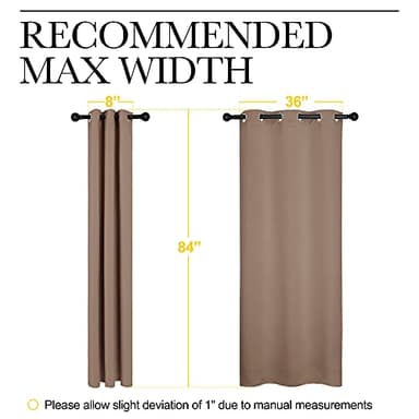 NICETOWN Window Treatment Thermal Insulated Solid Grommet Blackout Curtains/Drapes for Bedroom (1 Pair, 42 by 84 Inch, Cappuccino) - Image 6