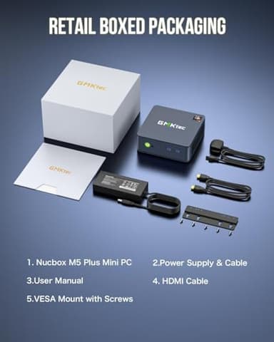 GMKtec Mini PC AMD Ryzen 7 5825U (Turbo 4.5GHz) Dual NIC 2.5G Gaming Desktop Computers 16GB DDR4 512GB SSD Dual LAN 2.5G/ WiFi 6E, USB3.2, USB-C, BT 5.2, DP, HDMI, Dual Fan - Image 8