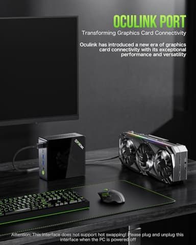 GMKtec Mini PC Gaming, M7 AMD Ryzen 7 PRO 6850H (8C/16T 4.70Ghz) Dual NIC LAN 2.5G Desktop Computer, 32GB DDR5 RAM + 512GB Hard Drive PCle SSD, Dual USB4, HDMI 2.1, USB-C - Image 5