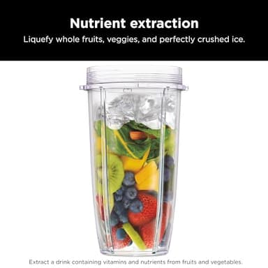 Ninja | Blender | Nutri Pro | Single Serve | For Smoothies, Salsa, Shakes and Frozen Drinks | Includes 2 Smoothie Cups & Lids | Crushes Ice, Fruit & Veggies |Silver | BN401 - Image 5