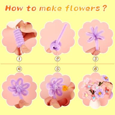 ZXIIXZ 100Pcs Pipe Cleaners, Pipe Cleaners Craft, Creative Craft Pipe Cleaners for Flower Making, Chenille Stems Crafting Pipe Cleaners Flowers, Craft Supplies for Home Festivals DIY/Yellow - Image 5