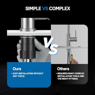 WEWE Single Handle High Arc Brushed Nickel Pull Out Kitchen Faucet,Single Level Stainless Steel Kitchen Sink Faucets with Pull Down Sprayer,Suitable for Laundry Rv Bar - Image 6