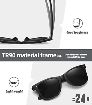 MEETSUN Retro Polarized Sunglasses for Women Men Classic Mirror Lens Driving Sun Glasses Trendy UV Protection (3 Pack) Black/Coffee/Pink - Image 7