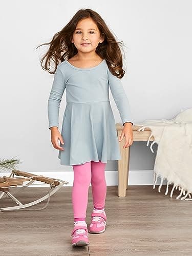 Simple Joys by Carter's Girls' 2-Pack Stretch Rib Dresses, Brown Animal Print/Dusty Blue, 18 Months - Image 5