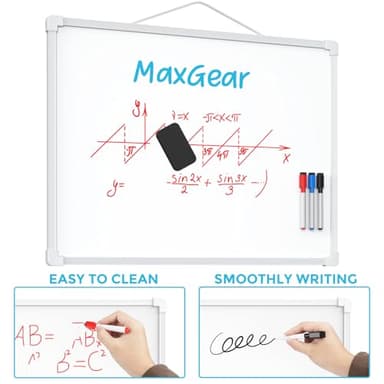 MaxGear Double-Sided Dry Erase Board for Wall, 16"x12" Hanging Whiteboard, Small Dry Erase White Board with 3 Markers&4 Magnets, Portable Whiteboard for Students - Planning, Drawing, Memo, to Do List - Image 5