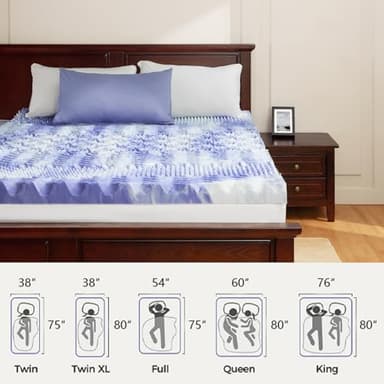 Dreamsmith 3 Inch 7-Zone Queen Memory Foam Mattress Topper, Cooling Gel Infused Foam Mattress Pad, Queen Size Bed, CertiPUR-US Certified - Image 6