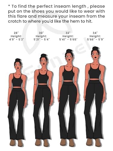 Sunzel No Front Seam Mini Flare Leggings for Women, Invisible Butt Scrunch Flared Yoga Pants with Tummy Control 30" Black Medium - Image 4