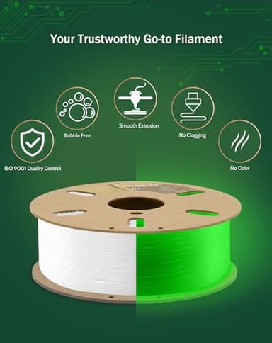 DURAMIC 3D PLA Glow in The Dark Filament 1.75mm 1Kg 2 Pack, 3D Printing Luminous Filament 1.75mm Dimensional Accuracy +/- 0.02 mm, Fit Most FDM 3D Printers - Image 3