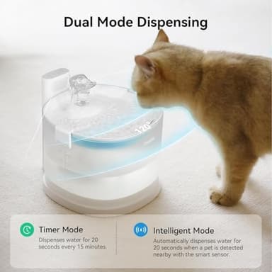Cheerble Pumpless Cat Water Fountain, 2L/67oz E1 Automatic Cat Water Dispenser for Cats & Dogs MagDrive™ Technology Dual Mode Dispensing, No Cleaning Hassle, No Electrical Leakage, BPA-Free - Image 5