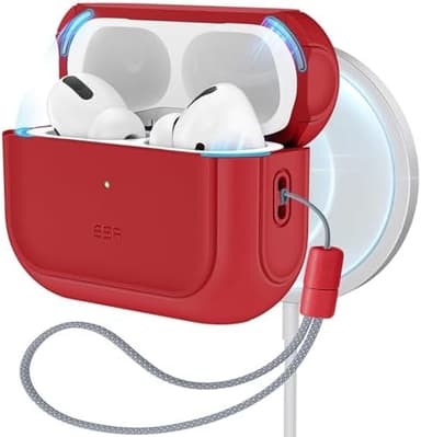 ESR for AirPods Pro 2 Case, Compatible with Airpods Pro Case 2nd / 1st Generation (2023/2022/2019), Compatible with MagSafe, Full Drop Protection Cover with Lanyard, Dark Red - Image 2