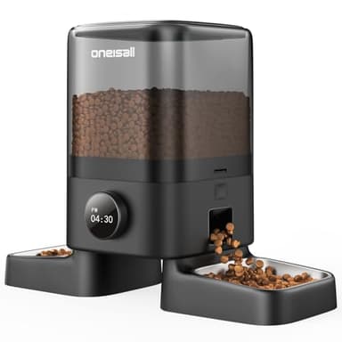 oneisall Automatic Cat Feeders 2 Cat, 20 Cups/5L Cats Auto Feeder, Automatic Cats Food Dispenser for Small Pets Indoor, Timed Pet Feeder for Dry Food - Image 1