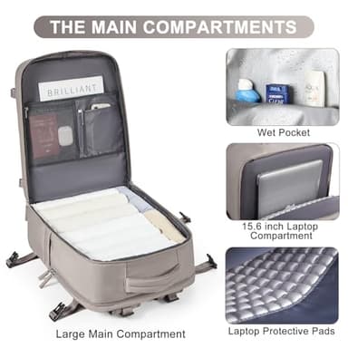 Large Travel Backpack - Carry On Flight Approved Mochila De Viaje - 18x14x8 Inches - Personal Item Travel Bag for Men & Women - Image 5