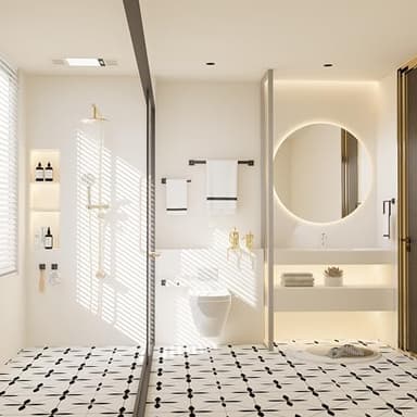 20-Pieces Matte Black Bathroom Accessories Set, 23.6 Inch Bath Towel Bar Set, SUS 304 Stainless Steel Bathroom Hardware Set, Towel Racks for Bathroom Wall Mounted. - Image 9