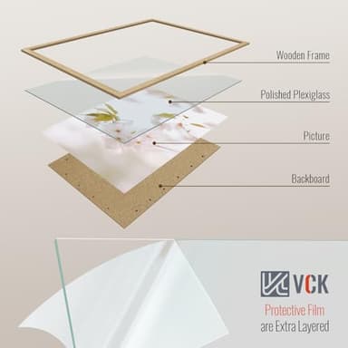 VCK 20x30 Oak Wood Frame for Poster & Picture, Natural Solid Wood Photo Frames 3 Pack, Wall Mounting Hanging - Image 5