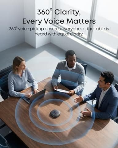 Anker PowerConf Speakerphone, Zoom Certified Conference Speaker with 6 Mics, 360° Enhanced Voice Pickup, 24H Call Time, Bluetooth 5.3, USB C, Compatible with Leading Platforms for Personal Workspaces - Image 5