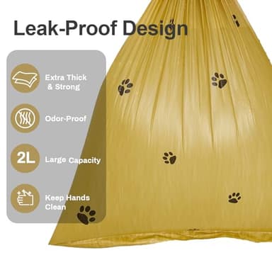 Lesibag Scented Dog Poop Bags With Dispenser, Strong and Leak-proof Waste Bags for Pets, 870 Count (58 Packs of 15), 13 Inch x 9 Inch (Khaki) - Image 3