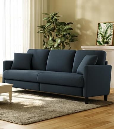 Welzona 83" Couches for Living Room, Comfy Sofas for Living Room, Teddy Sofa Couch, Tool-Free Setup Loveseat Sofa, All-Wood Love Seat Couches, Small Couch 2 Pillows Included, Blue Grey - Image 9