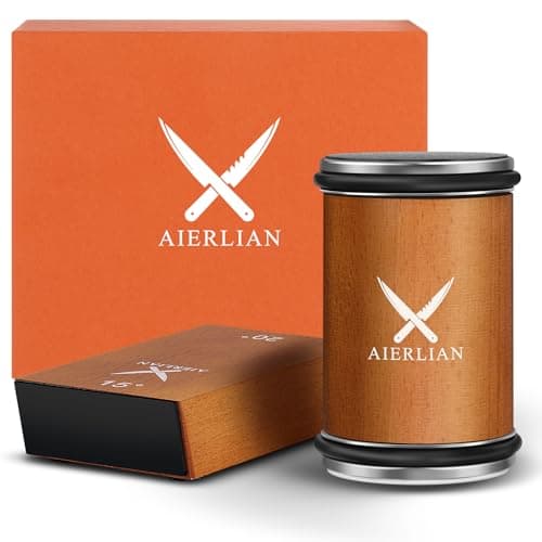 AIERLIAN Knife Sharpener Tool, Rolling Knife Sharpener Kit, Knife Sharpening with Diamonds and Ceramic for Steel of Any Hardness, Kitchen knife Sharpener with 15 & 20 Degree Magnetic Angle(Brown) - Image 1