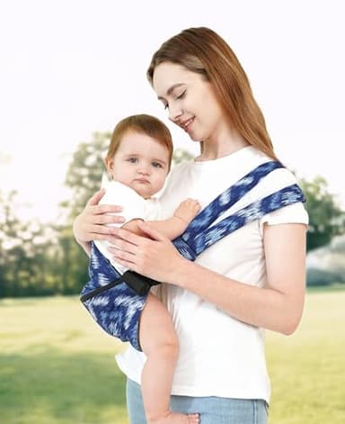 GAGAKU Toddler Carrier Adjustable Padded Sling Portable Ergonomic Baby Holder Carrier with Non-Slip Seat for 6-36 Months Infants & Toddlers (14-35 lbs)-Blue Pattern - Image 2