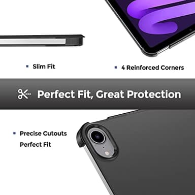 ProCase Smart Case for iPad mini 7 A17 Pro 2024/iPad Mini 6 2021 8.3 Inch iPad mini 7th/6th Gen Case, Hard Back Cover for iPad mini 8.3" 7th Gen A2995/A2996/A2993/6th Gen A2567 A2568 A2569 -Black - Image 6