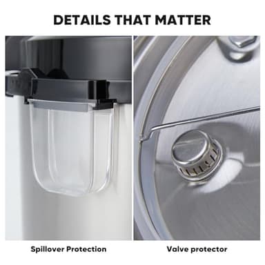 DUMOS 16-in-1 Electric Pressure Cooker 8 QT Stainless Steel Multi Cooker Electric for Pressure, Rice, Steamer, Yogurt Maker, Slow Cook, Sliver - Image 5