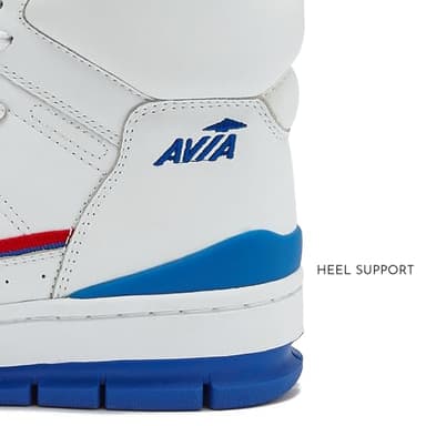 Avia 830 Men's Basketball Shoes, Retro High Top Sneakers for Men Indoor or Outdoor, Street or Court - White/Navy Blue/Red, 9 Medium - Image 2