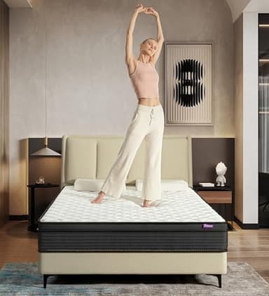 Konuzu Queen Mattress,12 Inch Memory Foam Hybrid Mattresses in a Box with Individual Pocket Spring,for Pressure Relief & Motion Isolation Queen Size Mattress. - Image 7