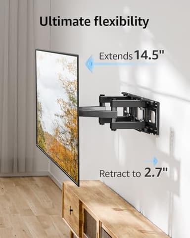 EconoMe TV Wall Mount for Most 32-65 inch Flat Screen/LED/4K TVs, TV Mount with Swivel and Tilt Articulating Dual Arms, Full Motion Wall Mount up to 16” Stud, Max VESA 400X400mm, up to 99lbs - Image 3