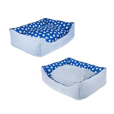 Petique Anchor's Away Reversible Pet Bed, Blue, Small - Image 10