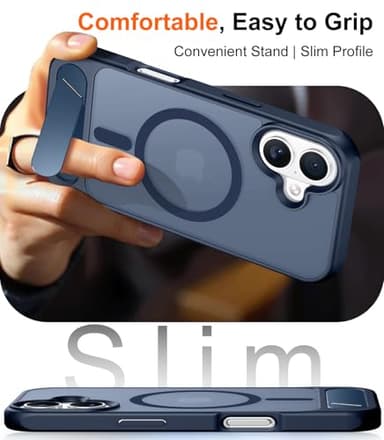 Temdan Magnetic Compatible with iPhone 16 Case, [Built-in Invisible Kickstand][Compatible with MagSafe] [Military Grade Shockproof] Slim Translucent Matte Phone Case for iPhone 16 6.1" - Image 7