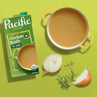 Pacific Foods Low Sodium Organic Free Range Chicken Broth, 32 oz Carton (Case of 12) - Image 6