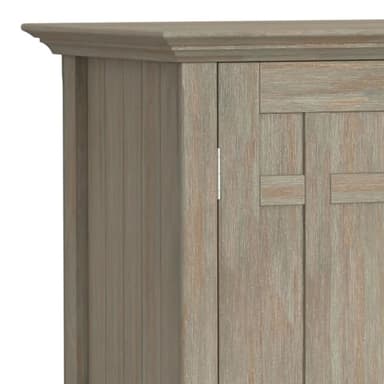 SIMPLIHOME Bedford Buffet - 54 inch Wide Solid Wood 3-Door Sideboard Buffet with Wine Rack in Distressed Grey, Transitional Cabinet for Dining Room or Kitchen with Adjustable Shelves - Image 7