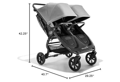 Baby Jogger City Mini GT2 All-Terrain Double Stroller with Forever Air Rubber Tires and All-Wheel Suspension Pike Exclusive Includes Belly Bars Leatherette Handlebar and Premium Fabric - Image 9