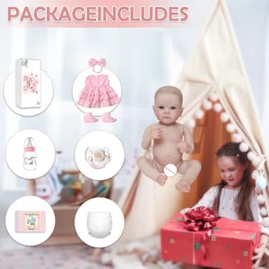 KSBD Realistic Reborn Baby Dolls - 20 Inch Cute Lifelike Real Life Baby Dolls Newborn Silicone Baby Dolls Girl with Soft Full Vinyl Body and Accessories can Swimming for 3+ Years Old Kids Gifts - Image 6