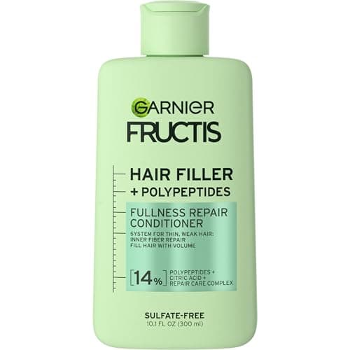 Garnier Fructis Hair Filler Fullness Repair Conditioner, Volumizing Conditioner with Polypeptides and Hair Repair Complex for Thin, Weak Split Ends, 10.1 Fl Oz - Image 1