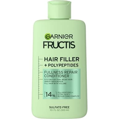 Garnier Fructis Hair Filler Fullness Repair Conditioner, Volumizing Conditioner with Polypeptides and Hair Repair Complex for Thin, Weak Split Ends, 10.1 Fl Oz - Image 1