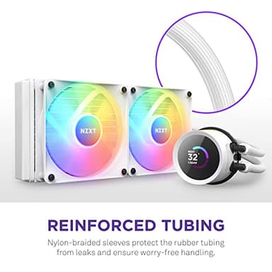 NZXT Kraken 240 RGB - 240mm AIO CPU Liquid Cooler - RL-KR240-W1 - Customizable 1.54" Square LCD Display for Images, Performance Metrics - High-Performance Pump - White - Image 8