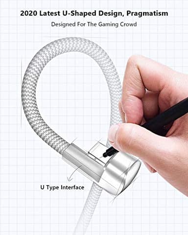 3Pack 90 Degree iPhone Charger 10ft,Apple MFi Certified 10 Feet USB A to Lightning Cord Long,Nylon Right Angle 10 Foot Charging Cable for Apple iPhone 14 Pro Max/14 Plus/13 Pro/12 Mini/11/X/XS/XR/iPad - Image 2