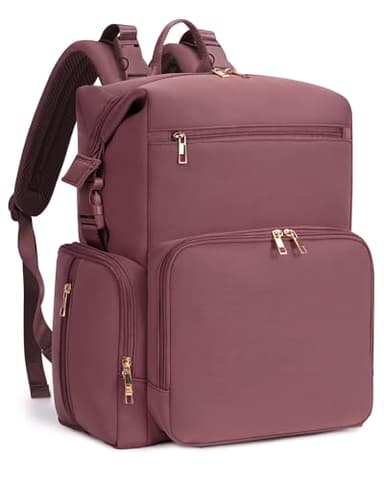 CEI-CEI Neoprene Diaper Bag Backpack with Changing Pad, Large Newborn Baby Maternity Bags Travel Tote with Insulated Pockets (Pink) - Image 1
