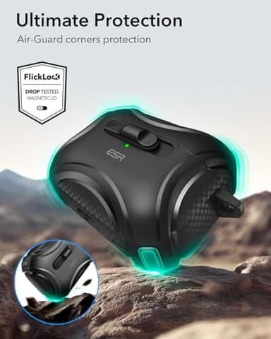 ESR for AirPods Pro 2 Case (2023/2022/2019, 2nd/1st Gen), Compatible with AirPods Pro 2nd Generation (USB-C/Lightning Cable), Effortless MagSafe, Drop-Proof Lock, Easy Open, Cyber Series, Black - Image 7
